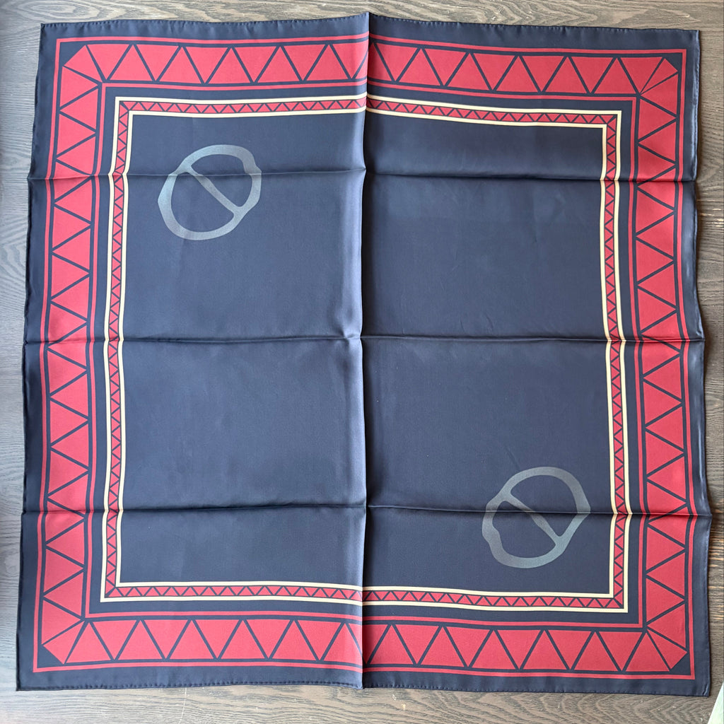 Beaivi Sámi Silk Shawl- Red and Blue