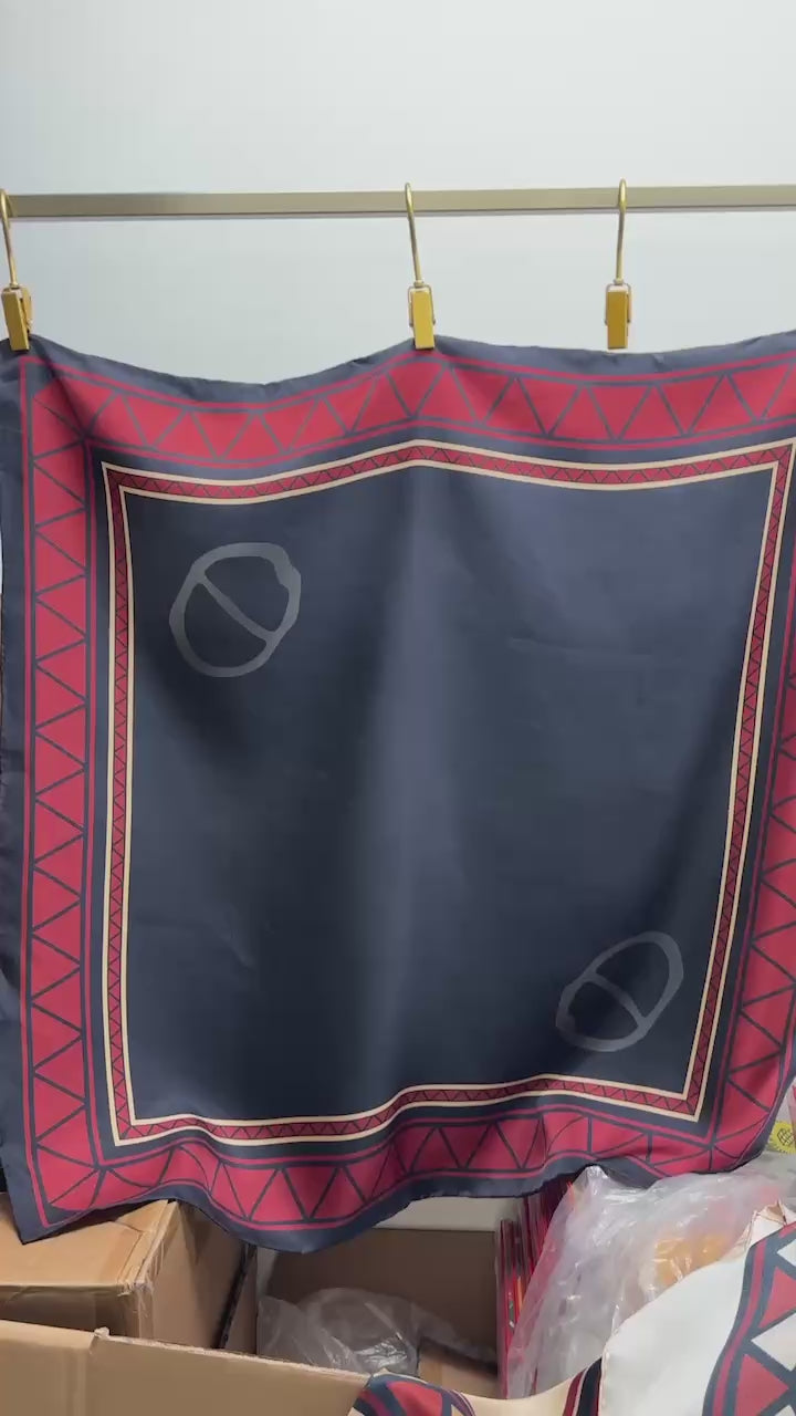 Beaivi Sámi Silk Shawl- Red and Blue